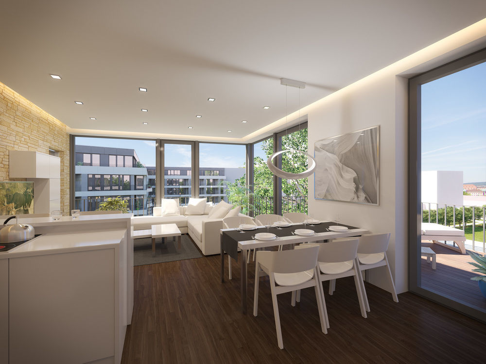 ドレスデン レジデンツ アム ツヴィンガーアパートホテル エクステリア 写真 Interior visualization of a living room