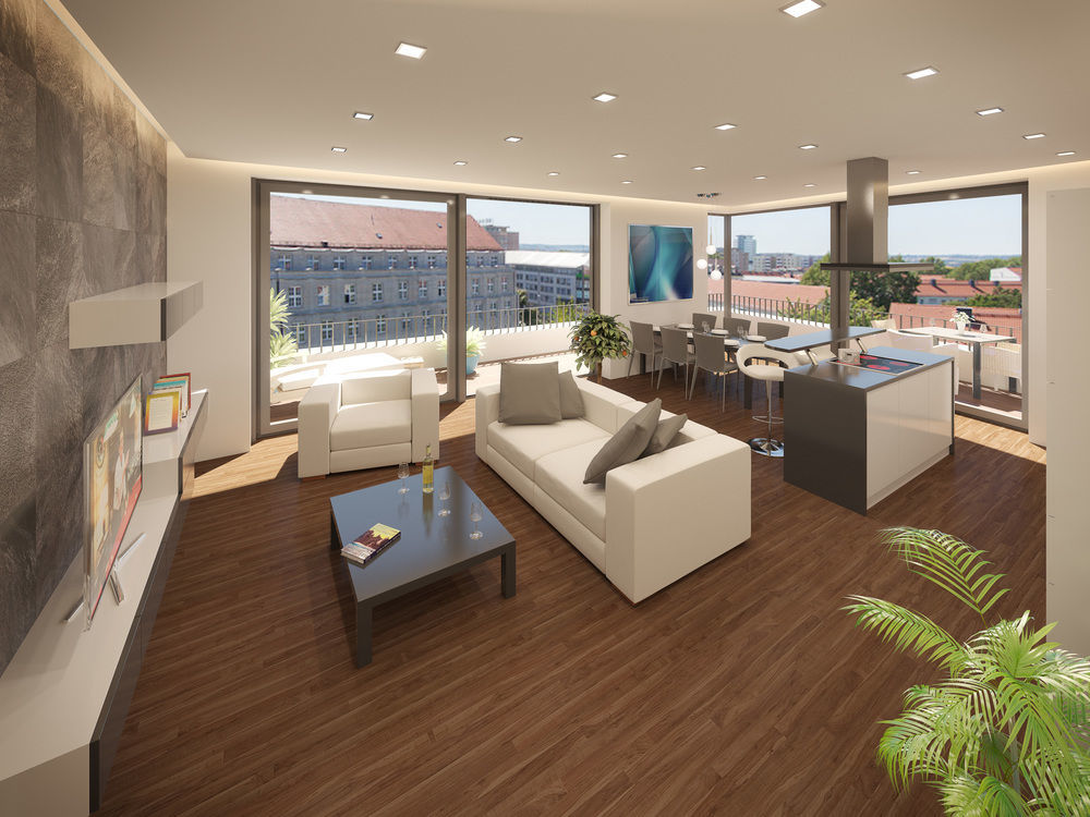 ドレスデン レジデンツ アム ツヴィンガーアパートホテル エクステリア 写真 Interior visualization of a living room